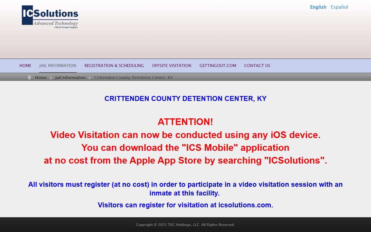 Lyon County inmate records Crittenden video visitation information
